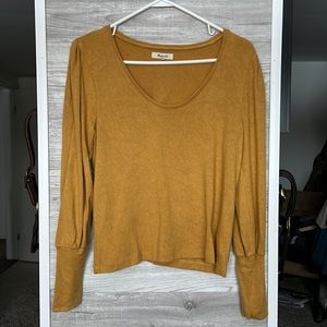Madewell Scoopneck Pleat-Shoulder Sweater
